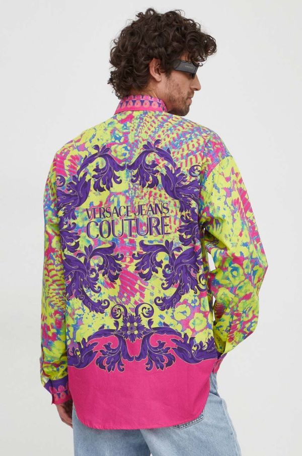 Versace Jeans Couture Pamučna košulja Versace Jeans Couture za muškarce, relaxed, s klasičnim ovratnikom