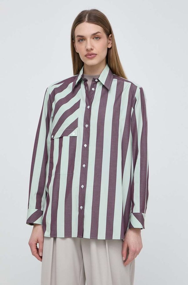 Weekend Max Mara Pamučna košulja Weekend Max Mara x Arthur Arbesser za žene, boja: zelena, regular, s klasičnim ovratnikom