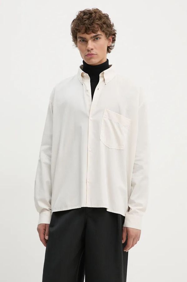 Won Hundred Pamučna košulja Won Hundred za muškarce, boja: bež, relaxed, s button-down ovratnikom, 3118-14235