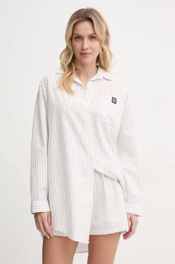 Hugo Pamučna košulja za spavanje HUGO boja: bijela, pamučna, 50531656