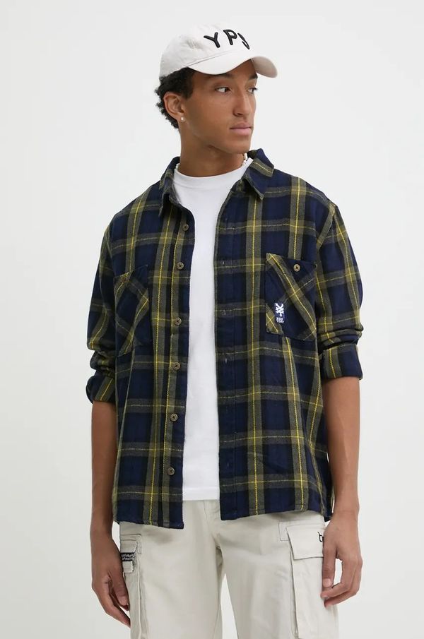 Zoo York Pamučna košulja Zoo York za muškarce, boja: tamno plava, regular, s klasičnim ovratnikom, 60230001