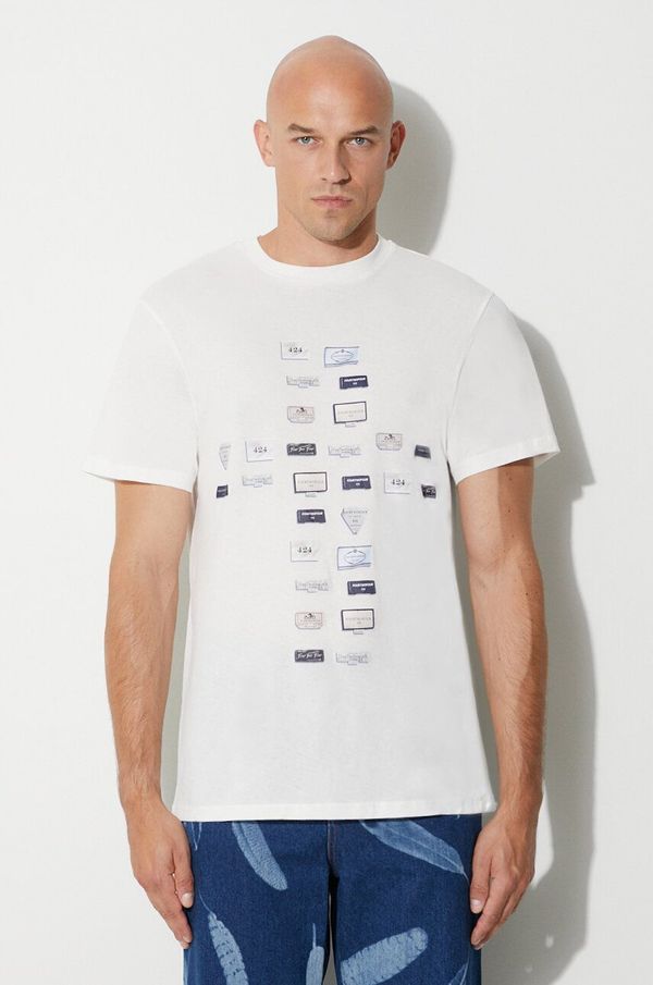 424 Pamučna majica 424 boja: bijela, s tiskom 35424M01.236532