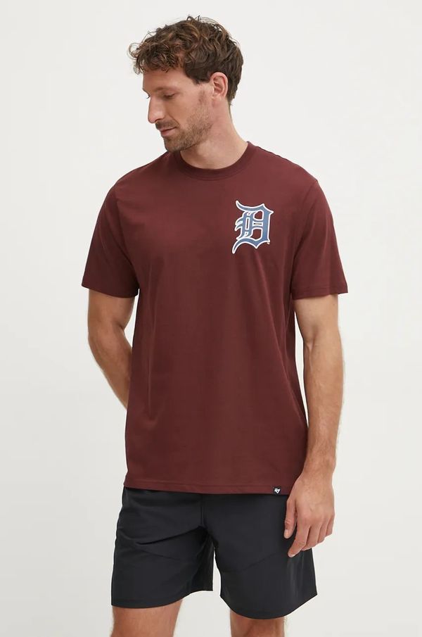 47 brand Pamučna majica 47 brand MLB Detroit Tigers za muškarce, boja: smeđa, s tiskom, BB009TMBECT627616N0