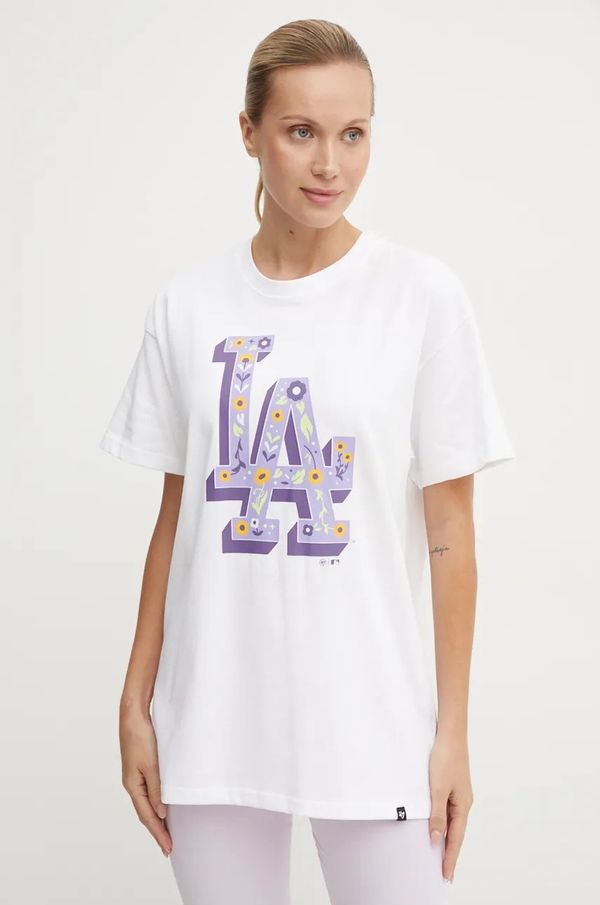 47 brand Pamučna majica 47 brand MLB Los Angeles Dodgers za žene, boja: bijela, BB012TMYIHQ620791WW