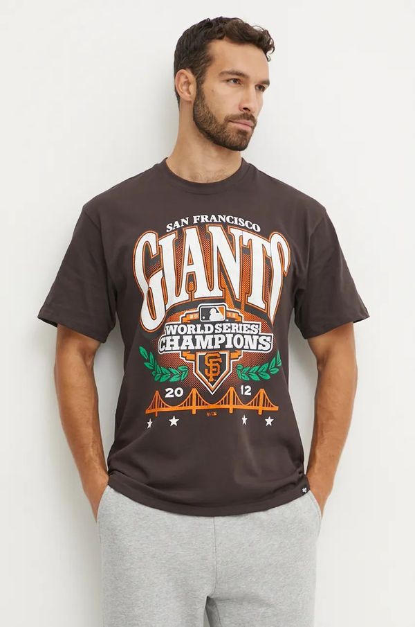 47 brand Pamučna majica 47 brand MLB San Francisco Giants za muškarce, boja: siva, s tiskom, BU022TMYIHQ632909C9