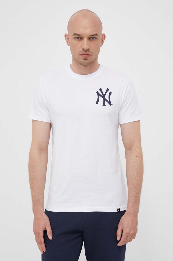47brand Pamučna majica 47brand MLB New York Yankees boja: bijela, s tiskom