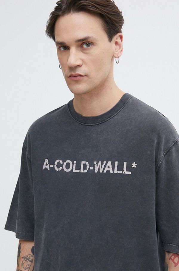 A-COLD-WALL* Pamučna majica A-COLD-WALL* Overdye Logo T-Shirt za muškarce, boja: crna, s tiskom, ACWMTS186