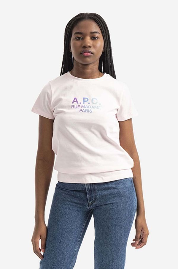 A.P.C. Pamučna majica A.P.C. Jenny boja: ružičasta, COEAV.F26091-WHITE