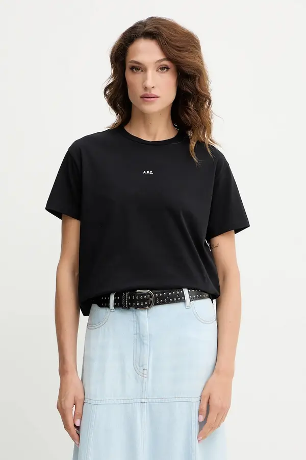 A.P.C. Pamučna majica A.P.C. t-shirt boxy micro logo GOTS