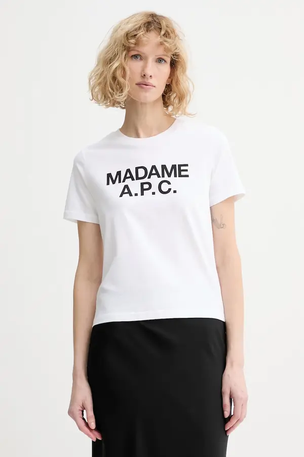 A.P.C. Pamučna majica A.P.C. T-SHIRT CROP MANCHE COURTE MADAME APC