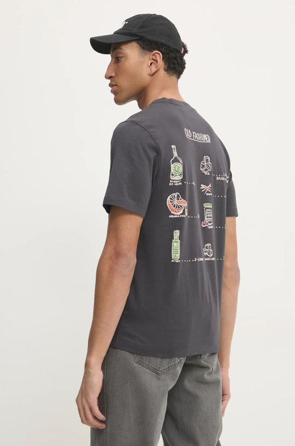 Abercrombie & Fitch Pamučna majica Abercrombie & Fitch za muškarce, boja: siva, s tiskom, KI123-4191