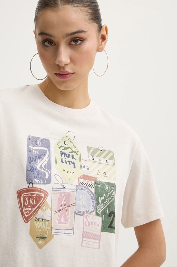 Abercrombie & Fitch Pamučna majica Abercrombie & Fitch za žene, boja: bež, KI157-4326