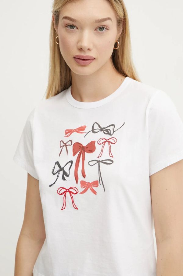 Abercrombie & Fitch Pamučna majica Abercrombie & Fitch za žene, boja: bijela, KI157-4343