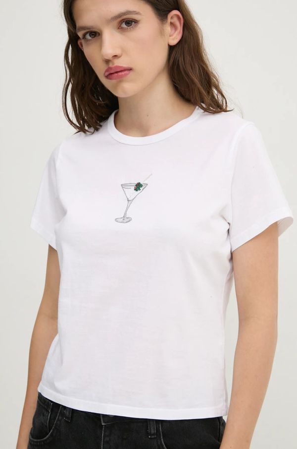 Abercrombie & Fitch Pamučna majica Abercrombie & Fitch za žene, boja: bijela, KI157-4346