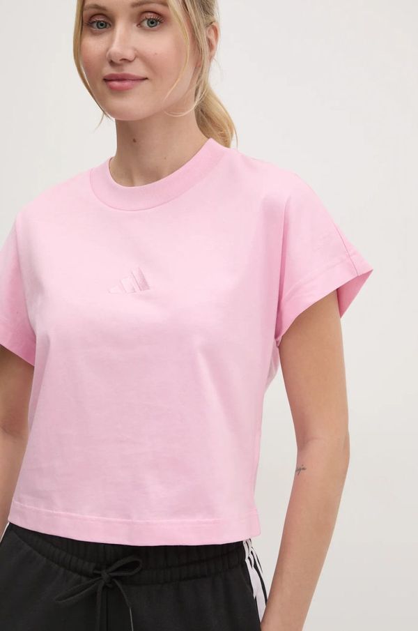adidas Pamučna majica adidas ALL SZN za žene, boja: ružičasta, JD0187