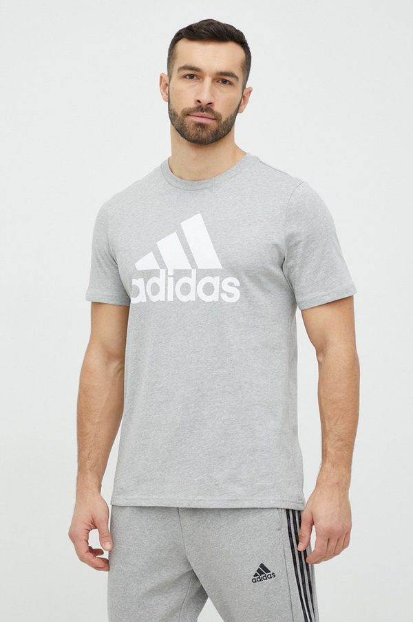 adidas Pamučna majica adidas boja: siva, s tiskom
