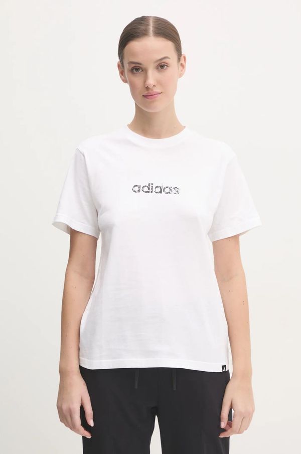 adidas Pamučna majica adidas Camo za žene, boja: bež, JN1400