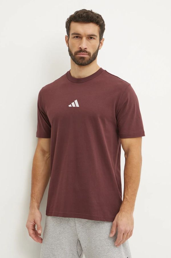 adidas Pamučna majica adidas Essential za muškarce, boja: crvena, bez uzorka, JF1098