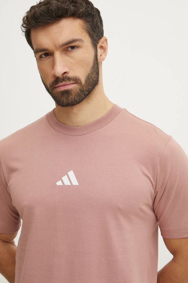 adidas Pamučna majica adidas Essential za muškarce, boja: ružičasta, bez uzorka, JF1099
