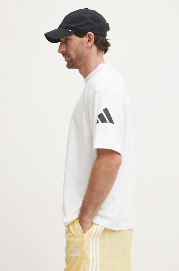 adidas Pamučna majica adidas Essentials za muškarce, boja: bijela, s tiskom, JC9296