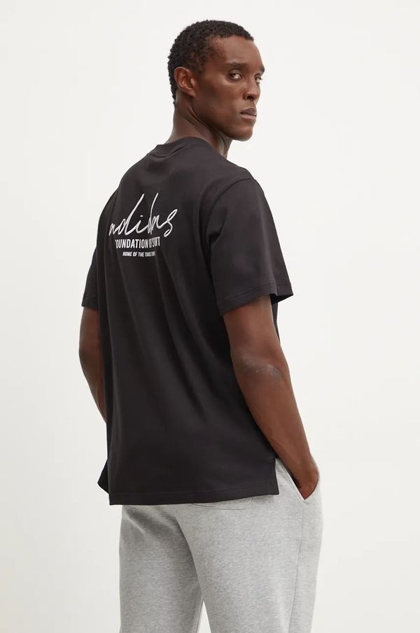 adidas Pamučna majica adidas Essentials za muškarce, boja: crna, s aplikacijom, IW3539