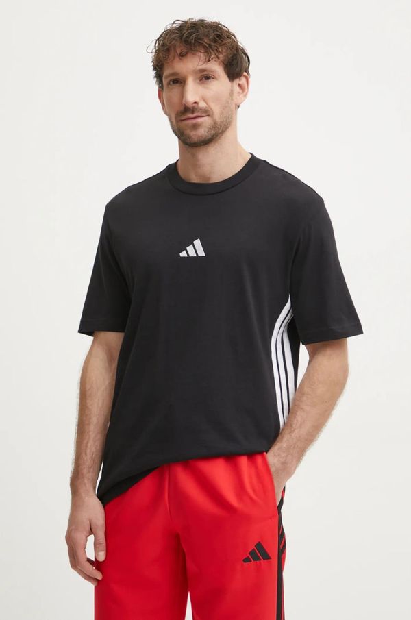 adidas Pamučna majica adidas Essentials za muškarce, boja: crna, s uzorkom, JD1906