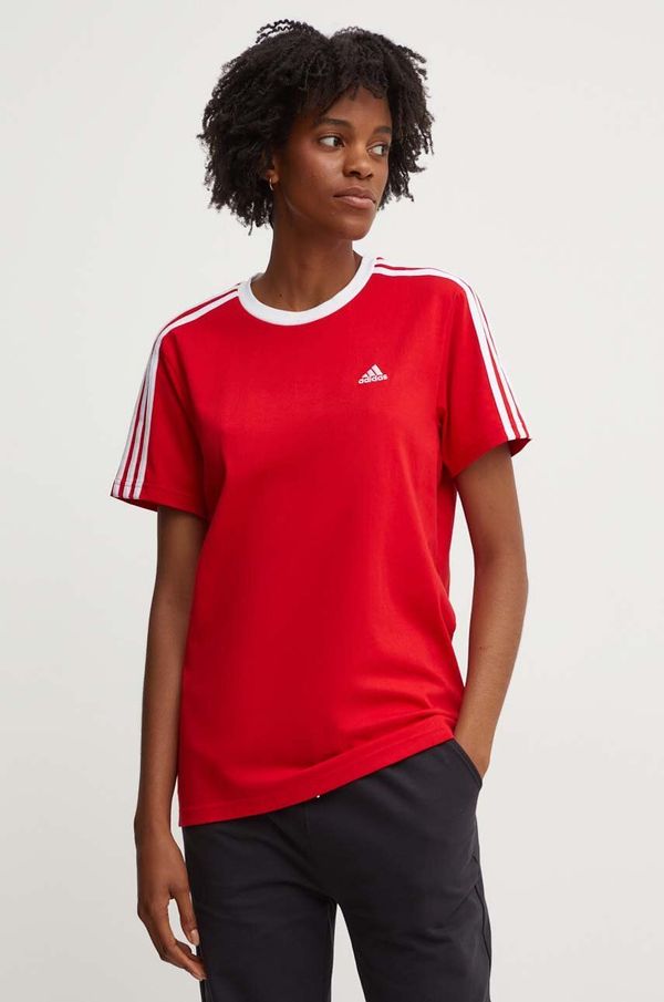 adidas Pamučna majica adidas Essentials za žene, boja: crvena, IY1699
