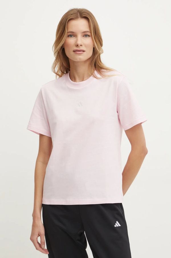 adidas Pamučna majica adidas Essentials za žene, boja: ružičasta, JI6073