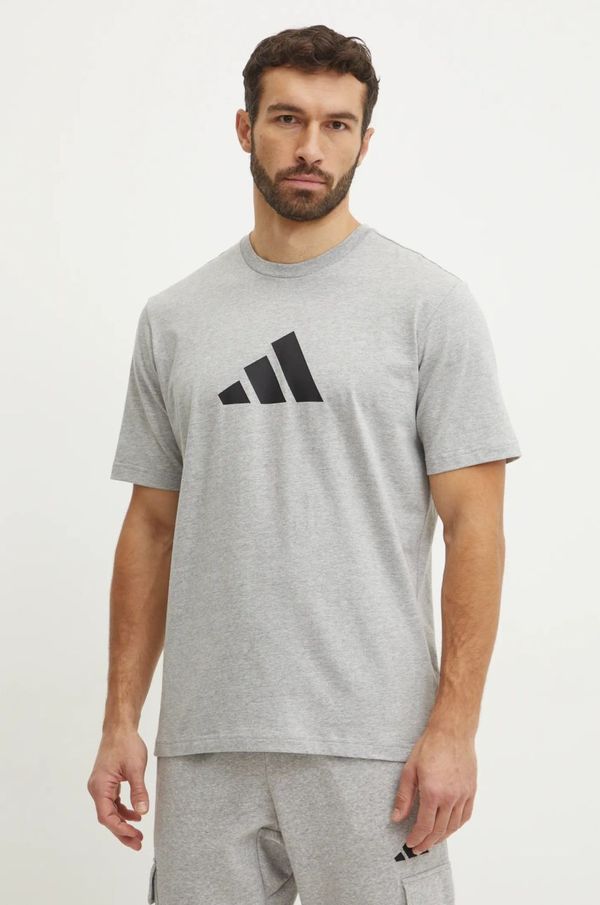 adidas Pamučna majica adidas Future Icons za muškarce, boja: siva, s tiskom, JD4914