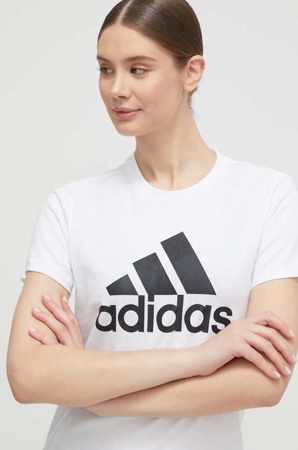 adidas Pamučna majica adidas GL0649 boja bijela