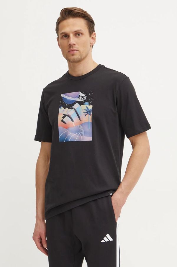 adidas Pamučna majica adidas M ALL DAY I TEE za muškarce, boja: crna, s tiskom, JI9417