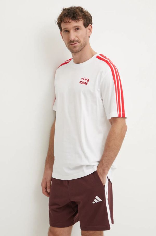 adidas Pamučna majica adidas M C COLLE Collegiate za muškarce, boja: bijela, s aplikacijom, JJ1606