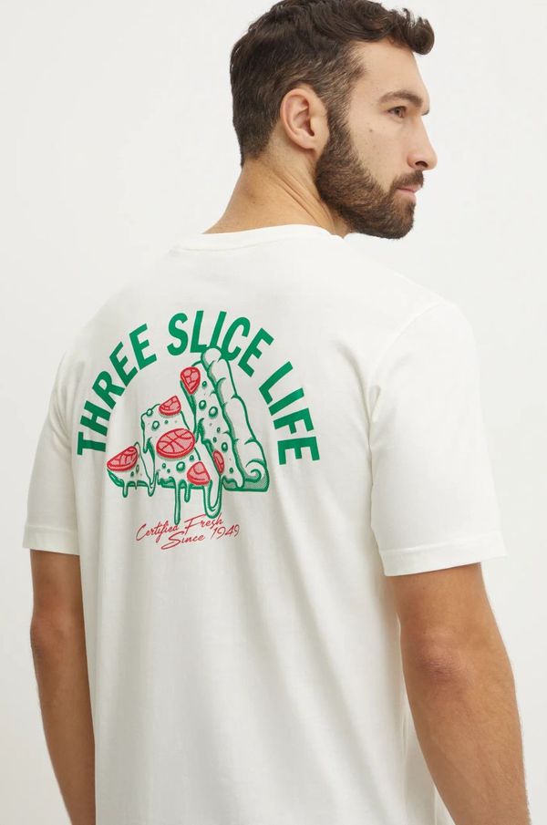 adidas Pamučna majica adidas M L PIZZA TEE za muškarce, boja: bež, s tiskom, JJ4016
