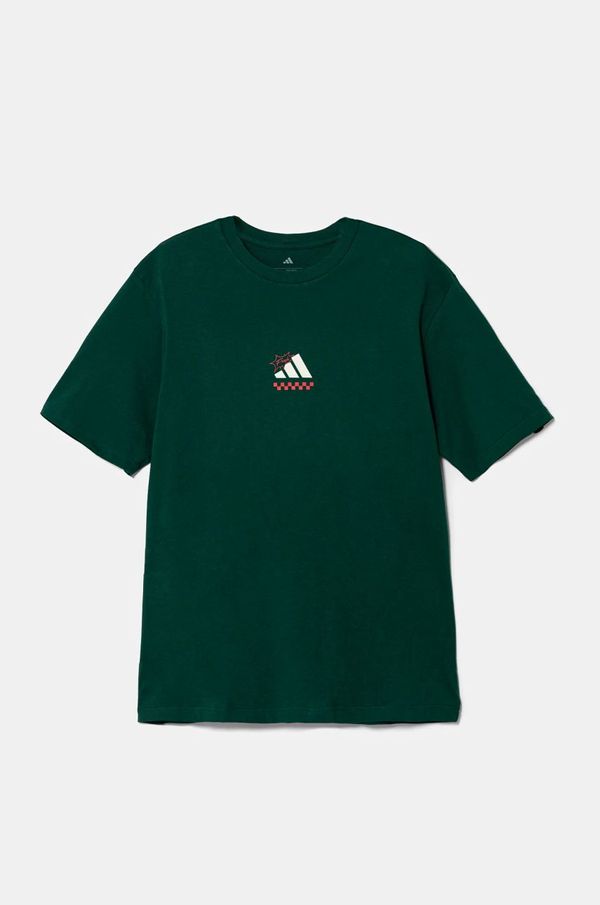 adidas Pamučna majica adidas M L PIZZA TEE za muškarce, boja: zelena, s tiskom, JJ4017