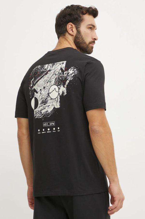 adidas Pamučna majica adidas M T CE SPACE T za muškarce, boja: crna, s tiskom, JI6791