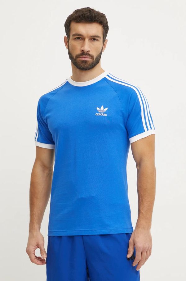 adidas Originals Pamučna majica adidas Originals 3-Stripes za muškarce, boja: ljubičasta, s uzorkom, JD2880
