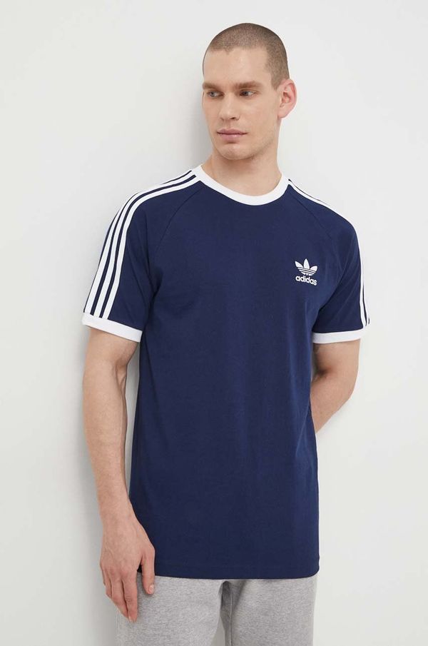 adidas Originals Pamučna majica adidas Originals Adicolor Classics 3-Stripes boja: tamno plava, s uzorkom, IA4850-navy