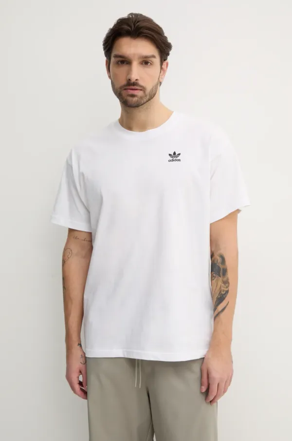 adidas Originals Pamučna majica adidas Originals Essential za muškarce, boja: bijela, bez uzorka, JD0373