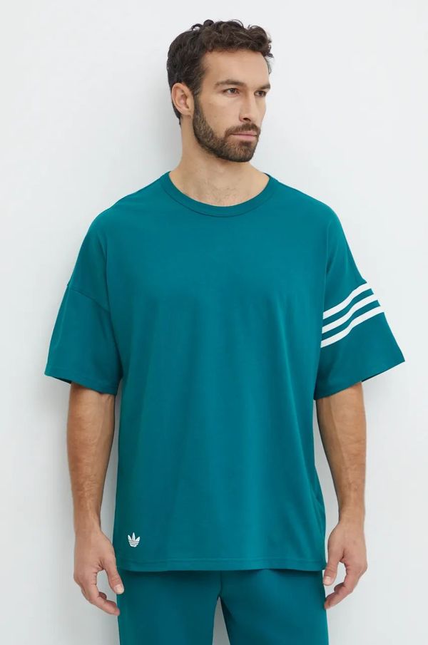 adidas Originals Pamučna majica adidas Originals Neuclassics Tee za muškarce, boja: tirkizna, s aplikacijom, JF9138