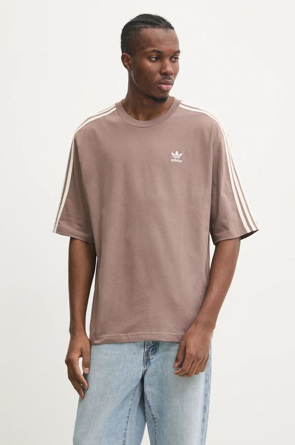 adidas Originals Pamučna majica adidas Originals Oversize tee za muškarce, boja: bež, s aplikacijom, JP1058
