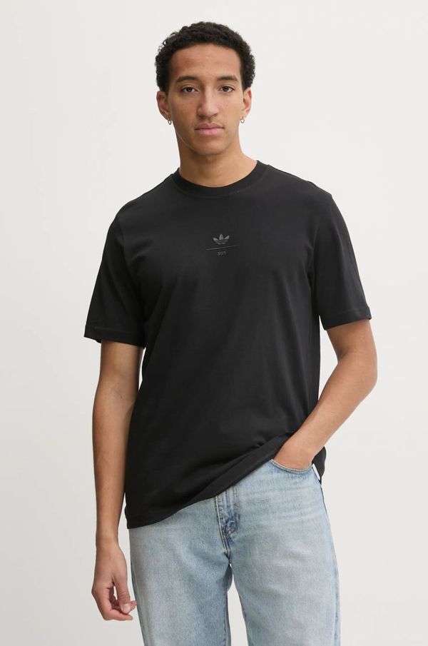 adidas Originals Pamučna majica adidas Originals Q12 TS elevated za muškarce, boja: crna, s tiskom, JD0664