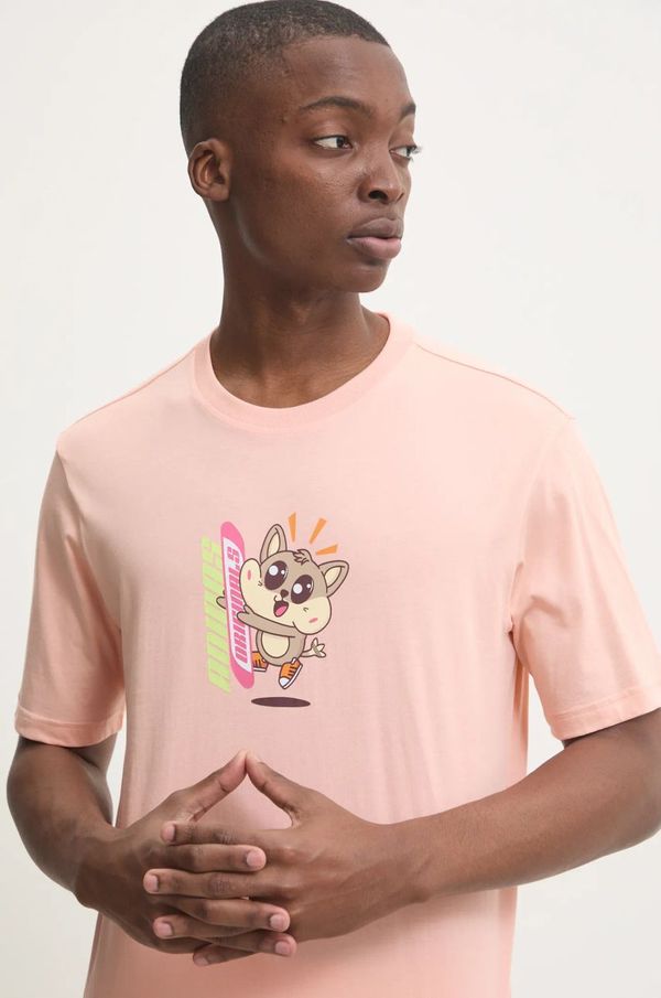 adidas Originals Pamučna majica adidas Originals Q12 TS KAWAII za muškarce, boja: narančasta, s tiskom, JP0194