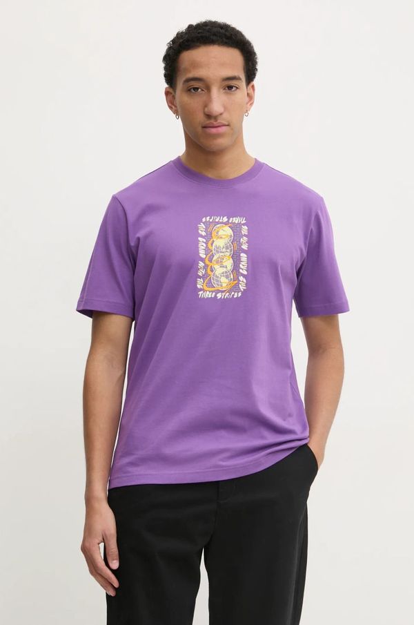 adidas Originals Pamučna majica adidas Originals Q12 TS STREET W za muškarce, boja: ljubičasta, s tiskom, JP4498