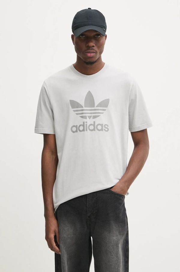 adidas Originals Pamučna majica adidas Originals TREFOIL T-SHIRT za muškarce, boja: siva, s tiskom, JP2548