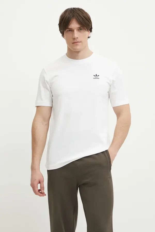 Adidas Pamučna majica adidas Originals Trefoil za muškarce, boja: bijela, bez uzorka, JI8544