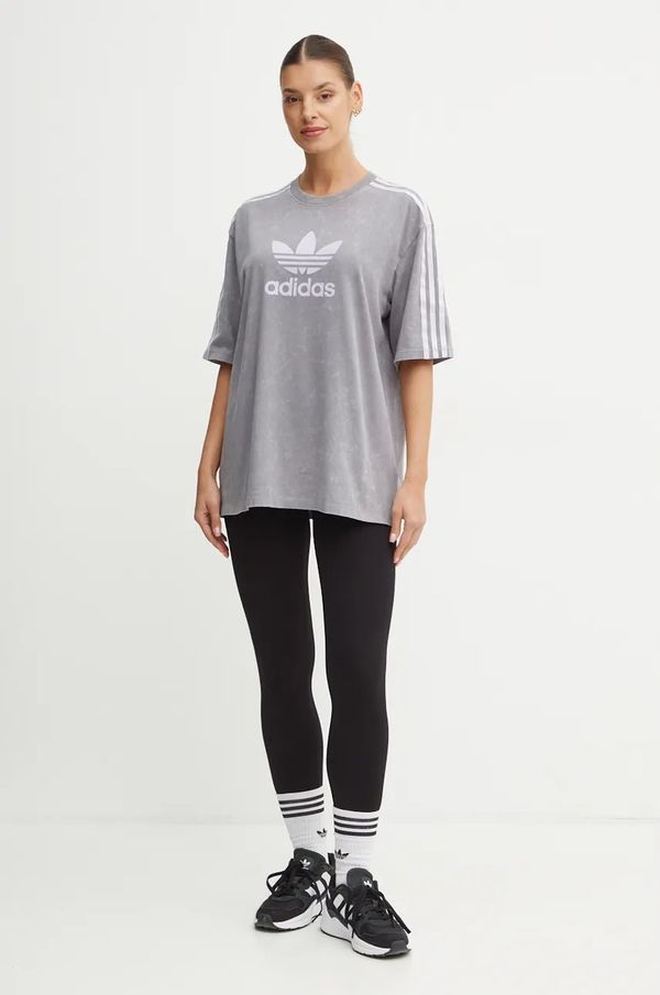 adidas Originals Pamučna majica adidas Originals Wash Tee za žene, boja: siva, IW3412