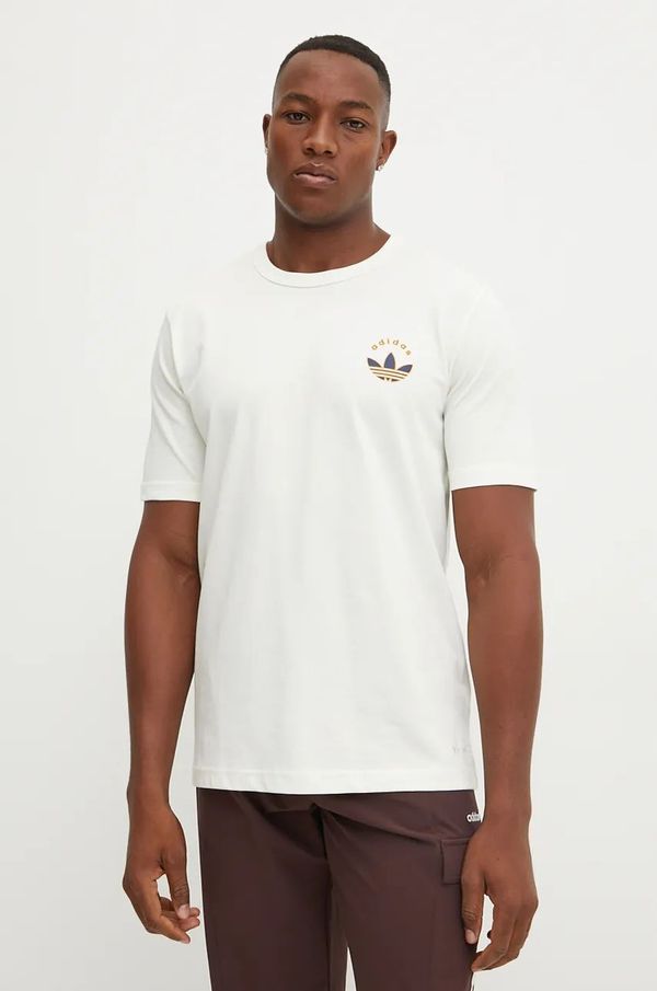 adidas Originals Pamučna majica adidas Originals za muškarce, boja: bež, s tiskom, IW3252