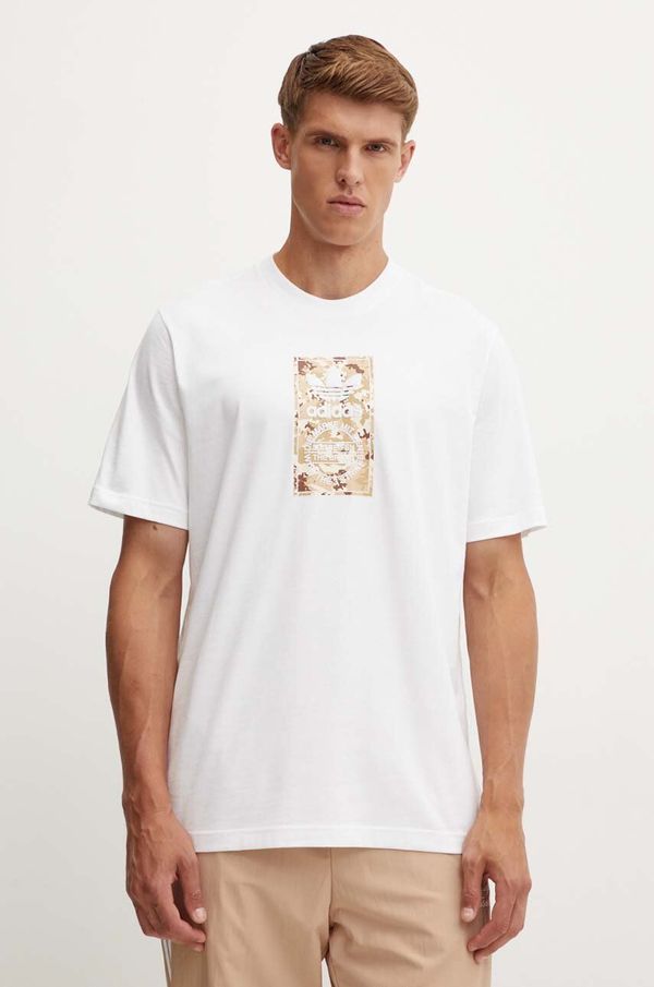 adidas Originals Pamučna majica adidas Originals za muškarce, boja: bež, s tiskom, IX6743