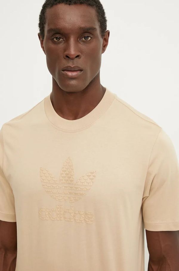 adidas Originals Pamučna majica adidas Originals za muškarce, boja: bež, s tiskom, IX6747