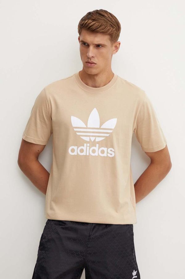 adidas Originals Pamučna majica adidas Originals za muškarce, boja: bež, s tiskom, IZ2351